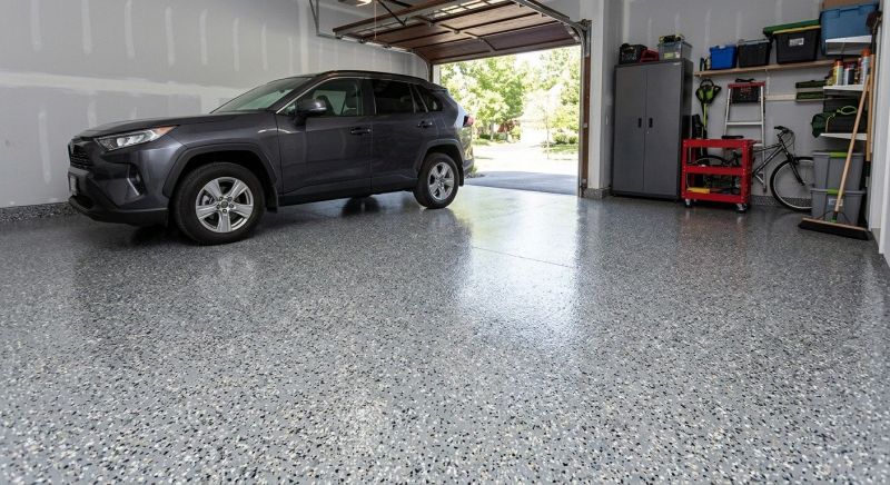 Speckled Garage Floor Painting in Charlotte, NC